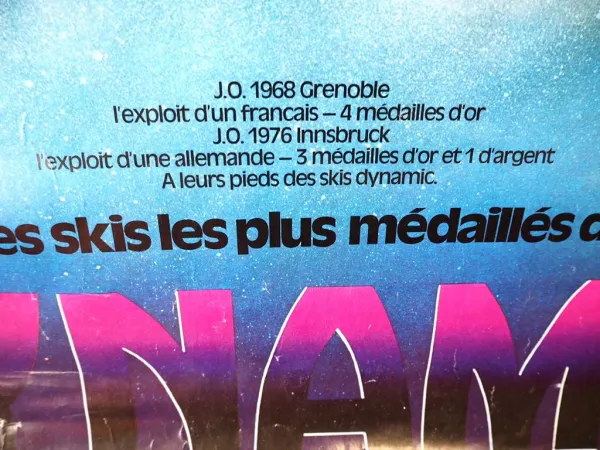 Original Plakat Dynamic Ski Grenoble 1968 Innsbruck 1976 Olympiade Wintersport