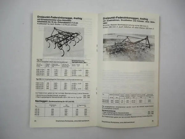 Original Preisliste Gebr. Müller Pflugfabrik Köln Bodenbearbeitung 9/1988