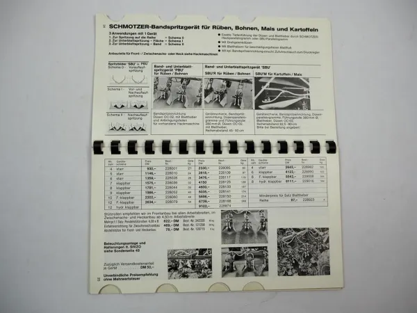 Original Preisliste P85 Schmotzer Landmaschinen ab 1984