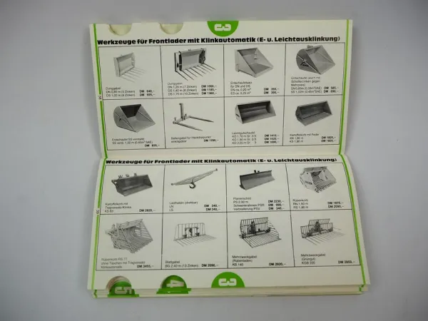 Original Preisliste Stoll Frontlader für Schlepper Case Deutz Eicher Fendt 1986