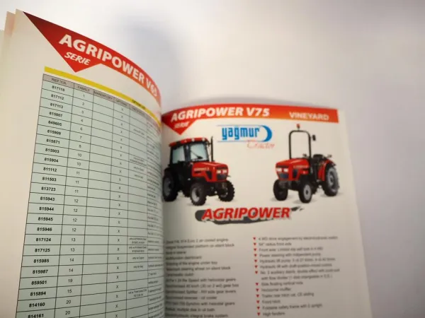 Original Preisliste Yagmur Valpadana Efsane Agripower Traktoren Türkei 2006