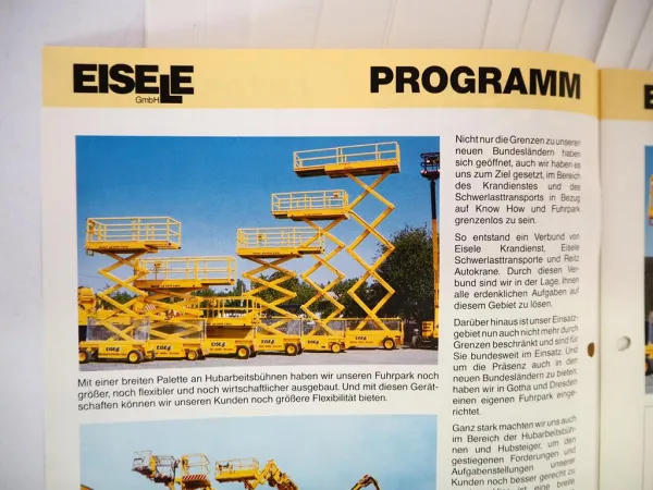 Original Produktmappe Eisele Autokrane Schwerlasttransporte Technische Daten