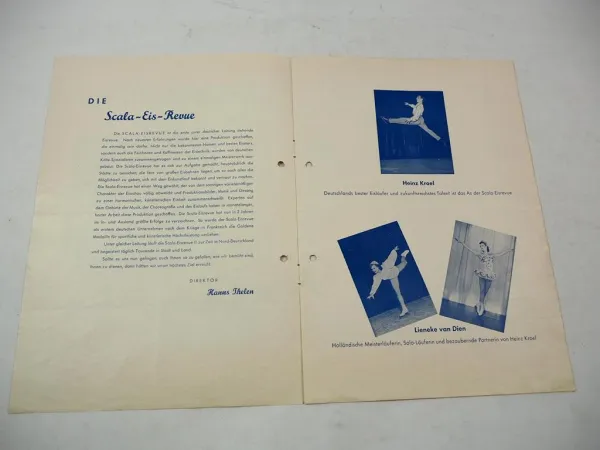 Original Programm Scala Eis Revue Berlin 1952 Hanns Thelen Geschwister Pausin