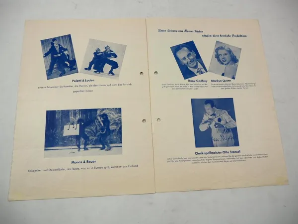 Original Programm Scala Eis Revue Berlin 1952 Hanns Thelen Geschwister Pausin