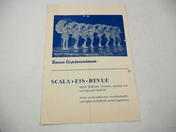Original Programm Scala Eis Revue Berlin 1952 Hanns Thelen Geschwister Pausin