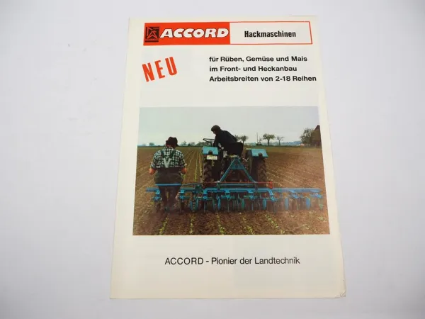 Original Prospekt Accord Landtechnik Hackmaschinen Düngerstreuer 1970er Jahre