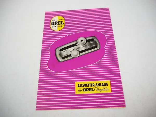 Original Prospekt Allwetteranlage für Opel Kapitän ca. 1940er/1950er Jahre