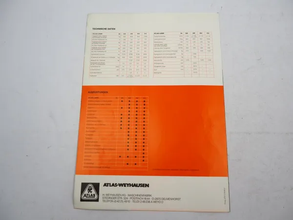 Original Prospekt Angebot Atlas 320 330 402 512 Lader ca. 1983