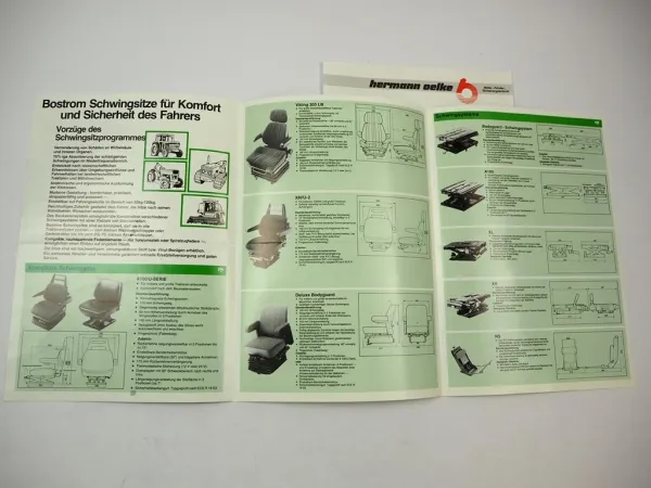 Original Prospekt Anschreiben Bostrom Fahrzeugsitze für Schlepper 1980/90er J.