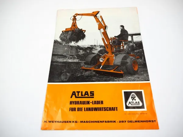 Original Prospekt Atlas Hydraulik Lader AL 320 330 402 430 mit 6 Seiten von 1973