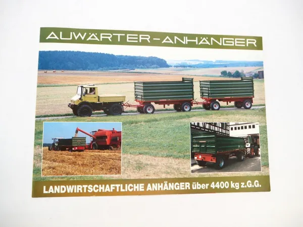 Original Prospekt Auwärter AEK TK AK S Kippanhänger am Unimog Fendt 1970/80er J.