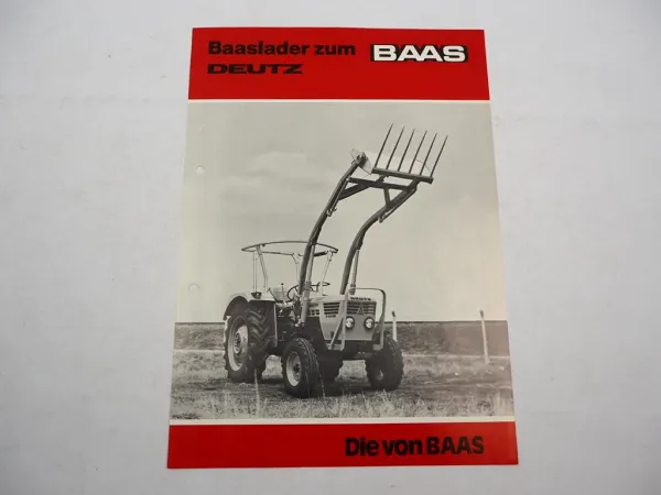 Original Prospekt Baas Frontlader Baaslader zum Deutz Schlepper ca. 1978