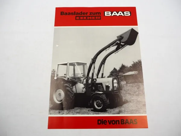 Original Prospekt Baas Frontlader Baaslader zum Eicher Schlepper ca. 1978