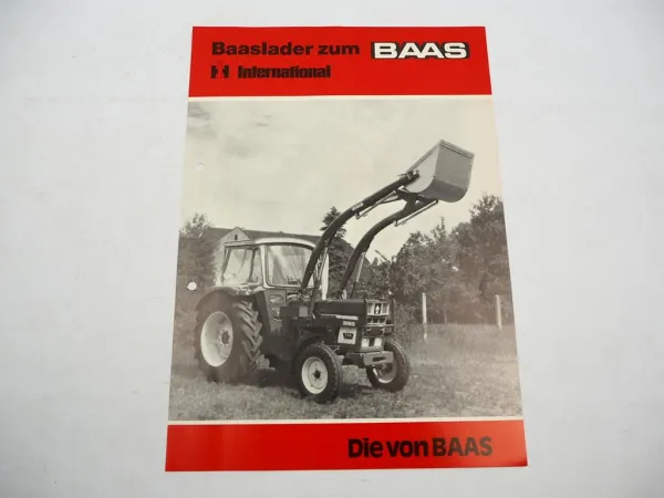 Original Prospekt Baas Frontlader Baaslader zum IHC Schlepper ca. 1975