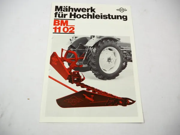 Original Prospekt Busatis BM1102 Mähwerk an IHC Schlepper 1984