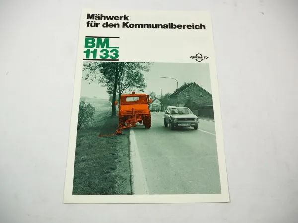 Original Prospekt Busatis BM1133 Mähwerk für Unimog 600 bis 1500 von 1981