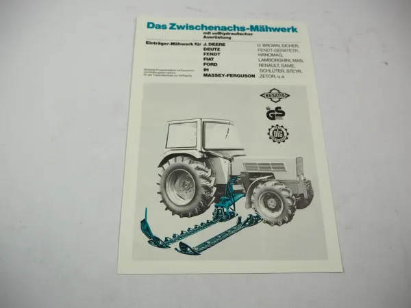 Original Prospekt Busatis Einträger Mähwerk für Fendt Deutz Schlüter IHC MF 1984