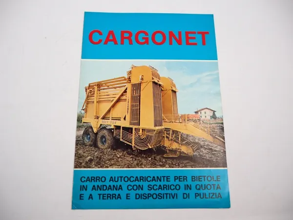 Original Prospekt Cargonet Rübenvollerntemaschine Landtechnik Italien 1970/80er