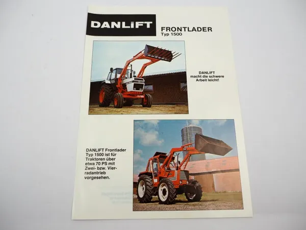 Original Prospekt Chief Danlift Frontlader 1500 an David Brown Fiat Schlepper