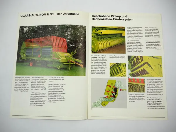Original Prospekt Claas Autonom U30 Ladewagen mit technischen Daten 1978