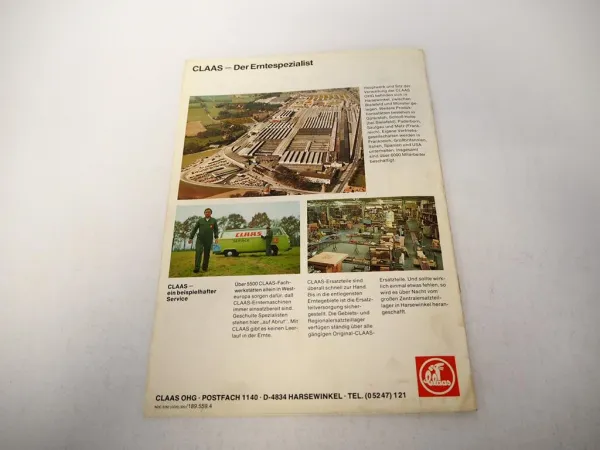 Original Prospekt Claas Dominator 38 48 Mähdrescher mit 20 Seiten von 9/1982