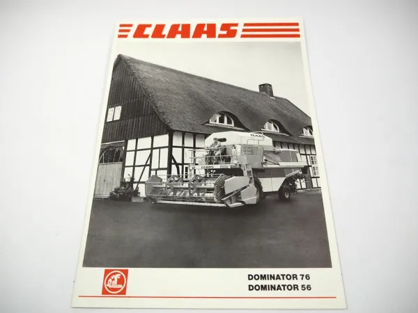 Original Prospekt Claas Dominator 56 76 Mähdrescher mit 20 Seiten von 09/1978