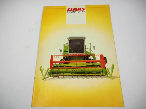 Original Prospekt Claas Dominator 68 Mähdrescher mit 20 Seiten von 1985