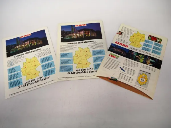 Original Prospekt Claas Dominator 88 108 SL Maxi Mähdrescher Anbaugeräte 1990er