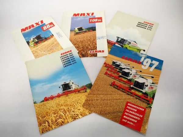 Original Prospekt Claas Dominator Maxi Lexion Medion Mähdrescher ca. 1990/00er J