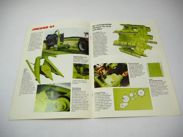Original Prospekt Claas Jaguar 51 61 75 Feldhäcksler am IHC 885 XL & MF Schlepper