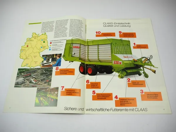 Original Prospekt Claas Ladewagen Sprint 330 445 U 335 445 S mit 16 Seiten 1991