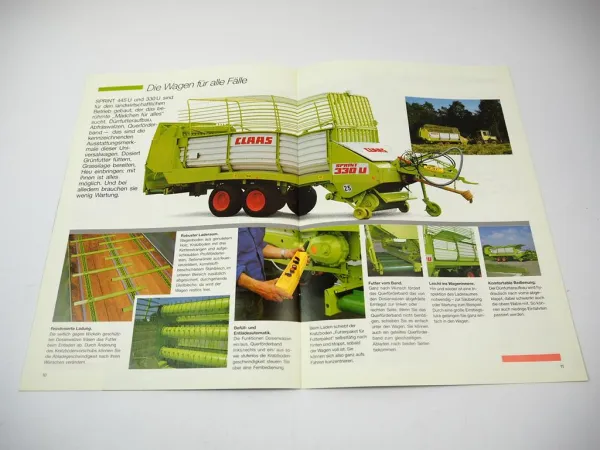 Original Prospekt Claas Ladewagen Sprint 330 445 U 335 445 S mit 16 Seiten 1991