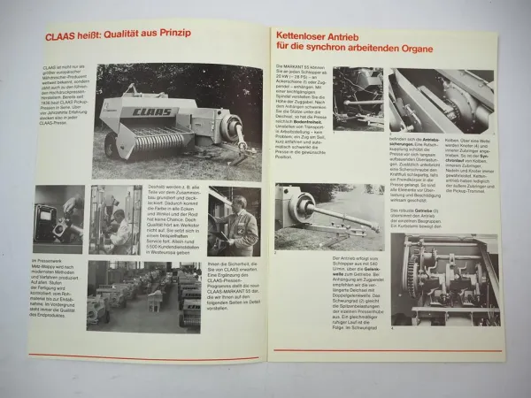 Original Prospekt Claas Markant 55 Pickup Presse 1978 mit 8 Seiten