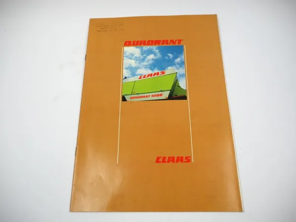 Original Prospekt Claas Quadrant 1200 Ballenpresse mit 24 Seiten von 09/1992