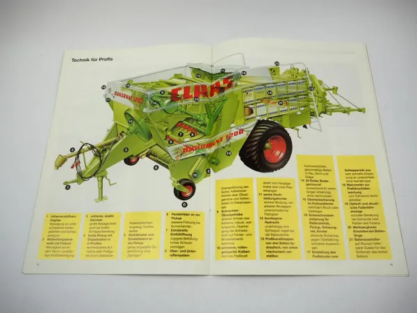 Original Prospekt Claas Quadrant 1200 Ballenpresse mit 24 Seiten von 09/1992