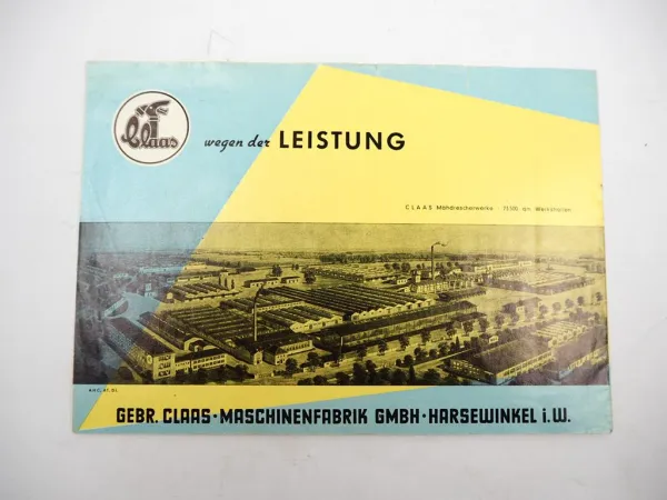 Original Prospekt Claas SF Super 500 Junior Mähdrescher 1950er Jahre