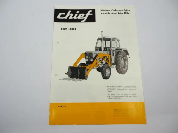 Original Prospekt Danlift Chief Frontlader am Deutz Schlepper