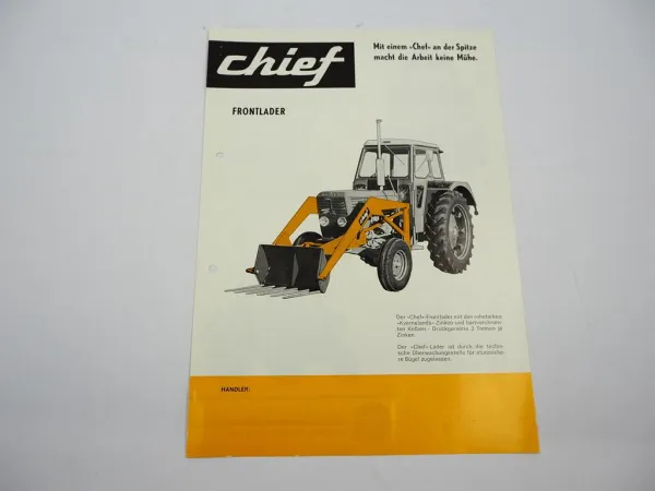 Original Prospekt Danlift Chief Frontlader am Deutz Traktor