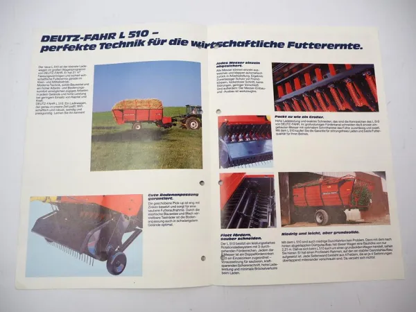Original Prospekt Deutz Fahr L510 Ladewagen ca. 1985