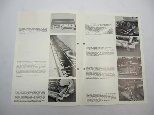 Original Prospekt Diadem Pickup Trommel an Mähdrescher Claas 1970er Jahre