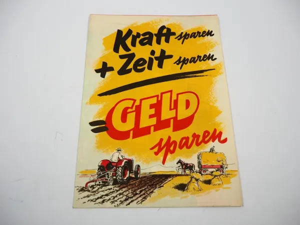 Original Prospekt Dunlop Reifen für Schlepper Traktor Landwirtschaft 1950er J.