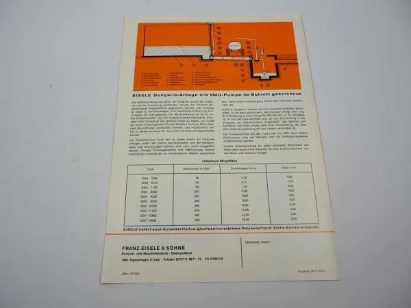 Original Prospekt Eisele Tankwagen an IHC MC Cormick Schlepper 1977