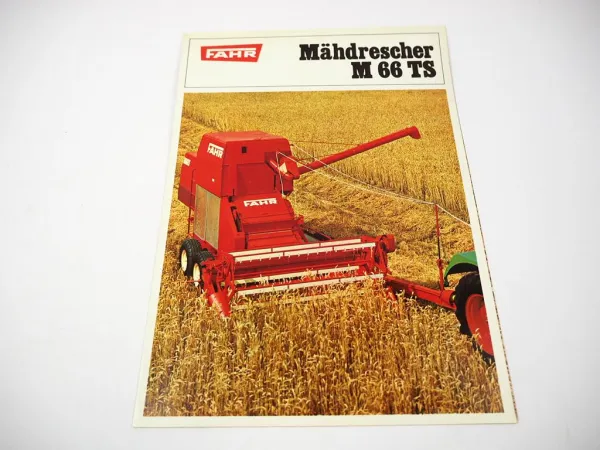 Original Prospekt Fahr M66 TS gezogener Mähdrescher Poster Landtechnik