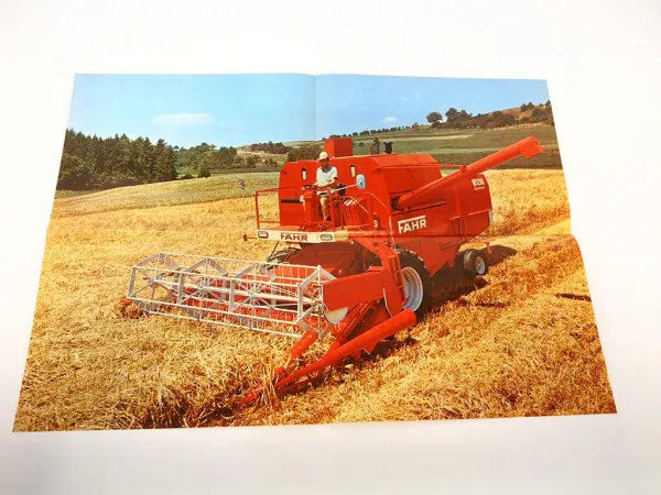 Original Prospekt Fahr M1250 Hydromat Mähdrescher mit technischen Daten 1970