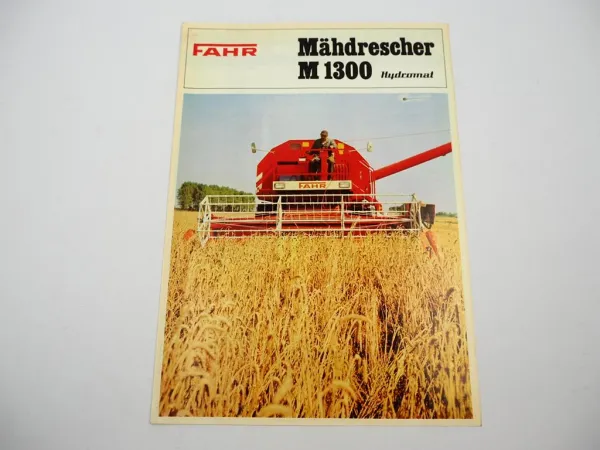 Original Prospekt Fahr M1300 Hydromat Mähdrescher 1973