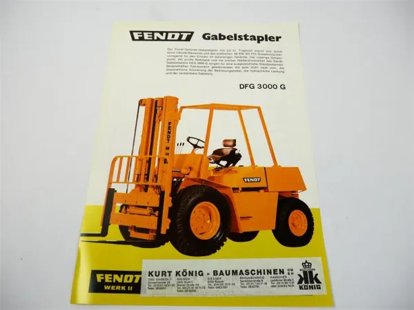 original Prospekt Fendt DFG 3000 G Gabelstapler 1979 Werk II Kempten