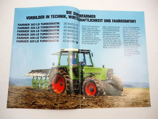 Original Prospekt Fendt Farmer 303 304 305 306 308 309 SL Traktor 1982