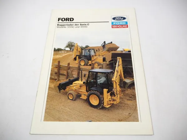 Original Prospekt Ford Baggerlader 555 C 655 C Serie C mit 26 Seiten