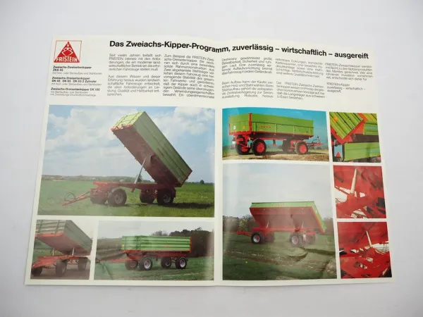 Original Prospekt Fristein ZKS DK Zweiachs Kippanhänger ca. 1980er Jahre