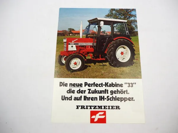 Original Prospekt Fritzmeier Kabine 33 FK9215 für IHC Schlepper 1980er Jahre